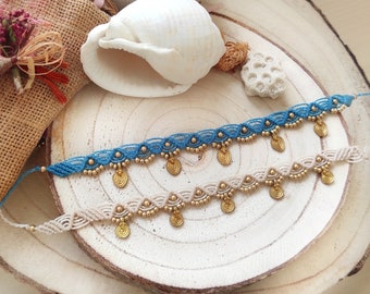 Boho Indisches Fußkettchen/ethnischer Fußschmuck/Zigeuner-Stammes-Fußkettchen/Messingblatt-Fußkettchen/Hippie-Geschenke für den Sommer/schicker Schmuck