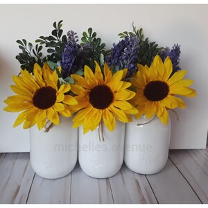 Sunflower Decor, Sunflower Centerpiece, Mason Jar Decor, Fall Decor, Sunflower Decorations, Set of 3