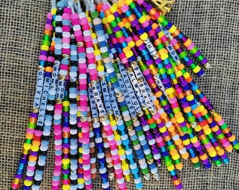Customized Personalized Keychains Friendship Gifts Colorful Beads Keychains Keys Sparkling Beads Customized Friend Gifts Colorful Letters
