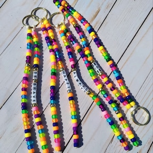 Customized Personalized Keychains Friendship Gifts Colorful Beads Keychains Keys Sparkling Beads Customized Friend Gifts Colorful Letters