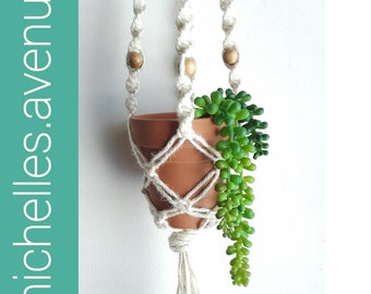 Gift Hanging Planter Macrame Planter Pot Beige Macrame Home Decor Hanging Planter Plant