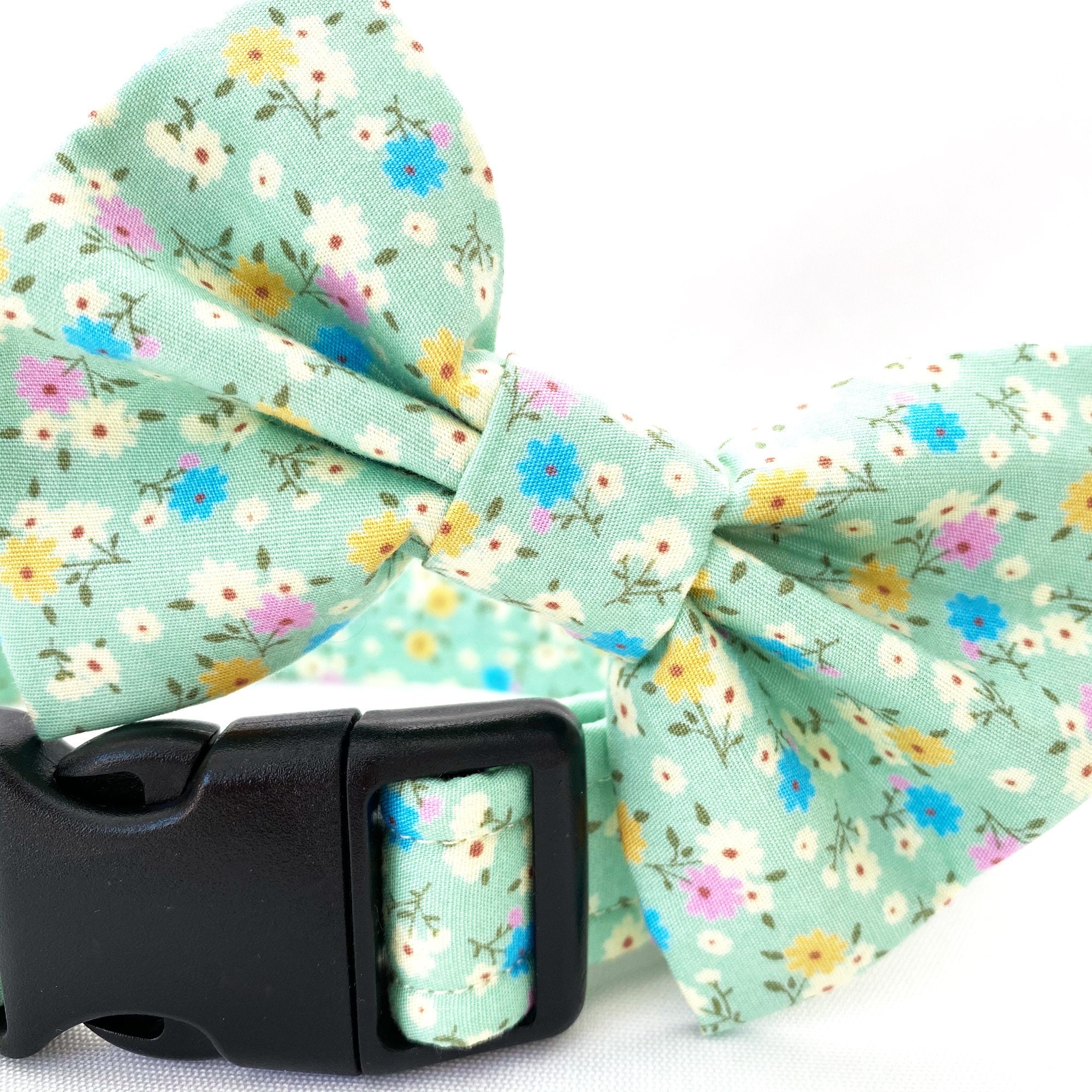 Pastel Mint Green Floral Dog Collar Lead Bow Bowtie & | Etsy