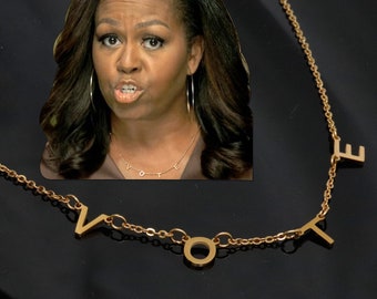 Custom made Vote necklace Michelle Obama's Necklace