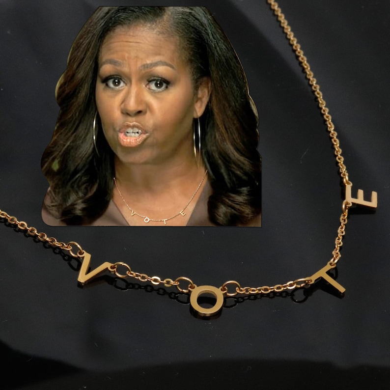 Custom made Vote necklace Michelle Obama's Necklace image 1