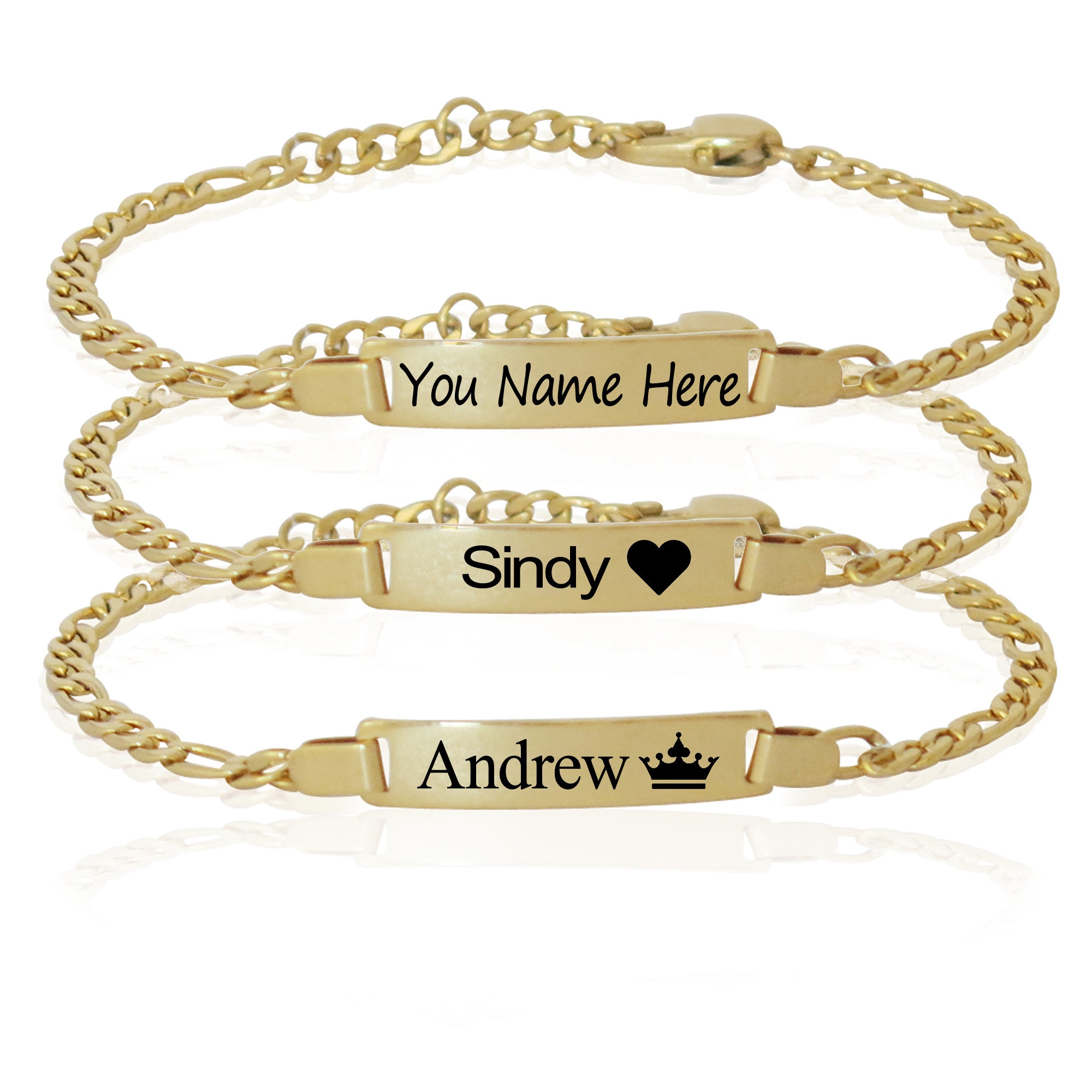 Personalized Gold Baby Bracelet Boy Id Bracelet Bar Bracelet Etsy