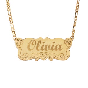 Personalized Bar Necklace • 14K Gold Plated • Chain only without nameplated