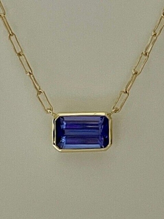 Natural Tanzanite 14kt Yellow Gold Necklace