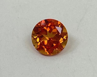 Padparadscha Sapphire Round Orange Color Lab Grown Loose Gemstone assorted sizes and packs