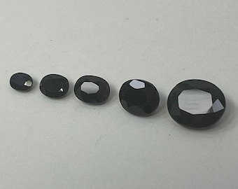 Oval Black Natural Sapphire Loose Gemstones Assorted Sizes