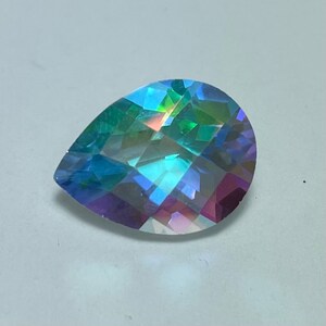 16x12 Pear Shape Checkerboard Mercury Mist Topaz Loose Stones