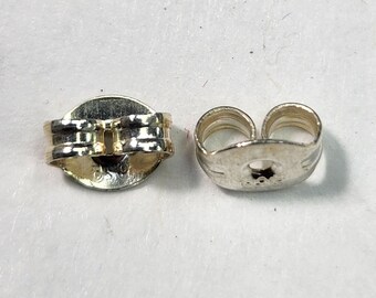 Sterling Silver Earring Butterfly Backs for Post Earrings (.925) Large.
