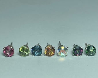 Mystic Topaz 5mm Sterling Silver Stud Earrings