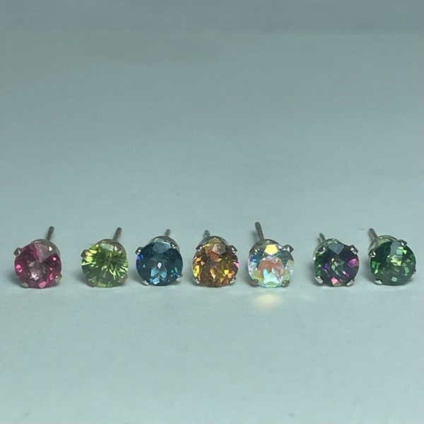 Mystic Topaz 5mm Sterling Silver Stud Earrings