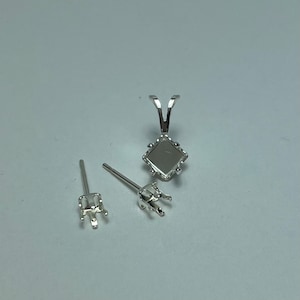 Sterling Silver Snap Square Earring and Pendant Jewelry findings with backs