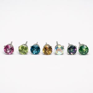 Mystic Topaz 5 mm Sterling Silber Ohrstecker 1.00ct Pink, Mist, Neptun, Twilight, Kiwi, Neid