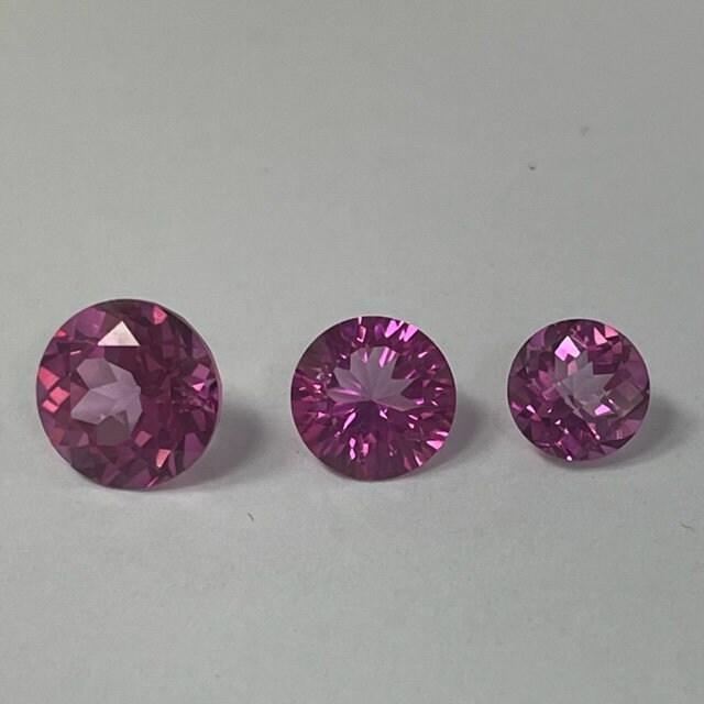 Round Pink Topaz Assorted Sizes and Cutting Styles Concave Regular Checkerboard