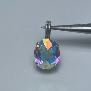 Mystic Topaz Mercury Mist Pendant 12X10mm Sterling Sliver