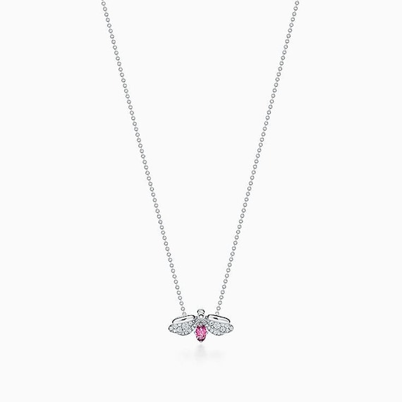Tiffany & Co Platinum Diamond Rubellite Firefly Necklace. LARGE - Etsy