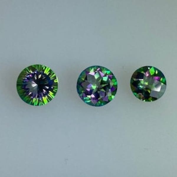 Mystic Fire Topaz Round loose gemstone (Assorted Sizes and Cutting Styles)