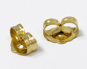 14kt Solid Yellow Gold Earring Butterfly Backs for Post Earrings clutch