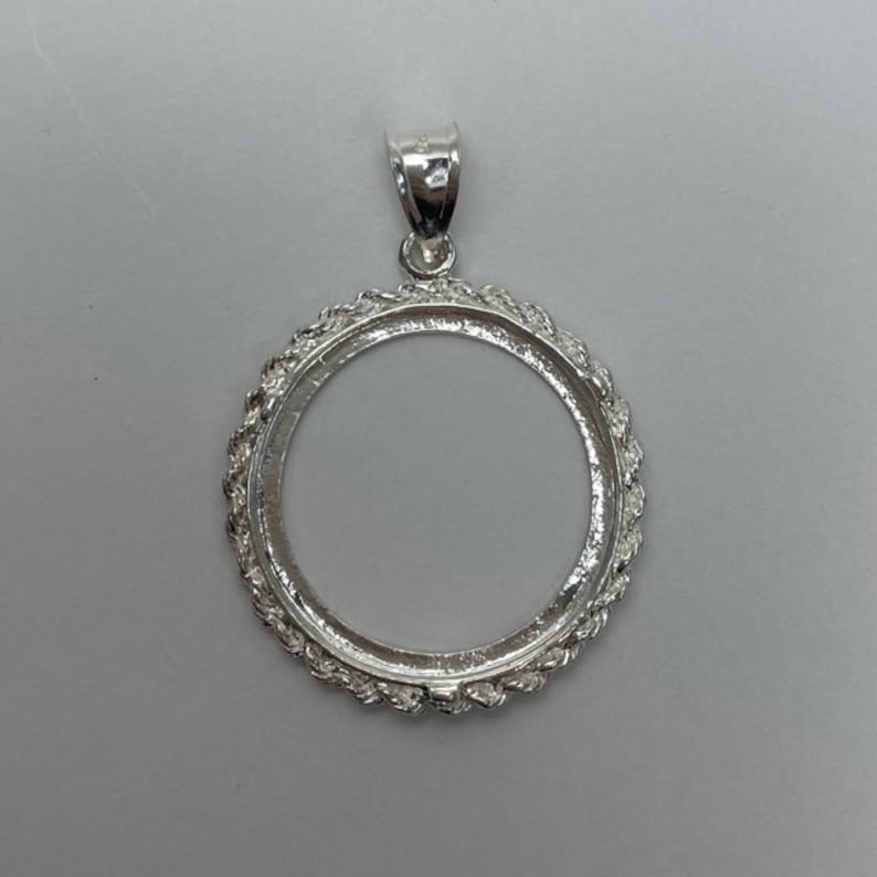 Sterling Silver 925 Coin Holder Pendant With Diamond Cut Borders - Etsy