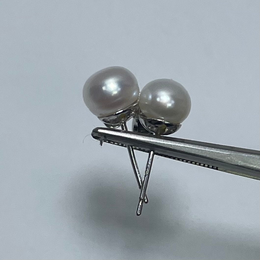 Boucles D'oreilles Perles Et CZ Argent 925 - Style Drop élégant | Neuf Avec étiquettes, La Foi
