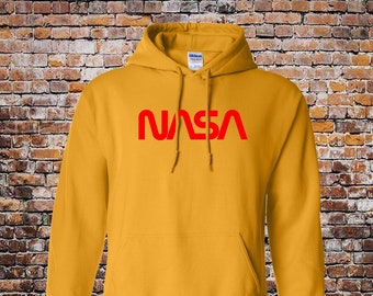 NASA Worm Design Hoodie - Space Hoodie - All Colors Available - Youth and Adult Sizes - NASA Hoodie - Officially Licensed
