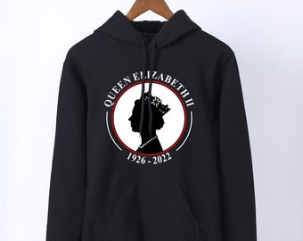 Queen Elizabeth II Rememberance Hoodie - RIP Queen Elizabeth 1926-2022 - Memorial Pullover- Unisex - Youth and Adult - All Sizes and Colors