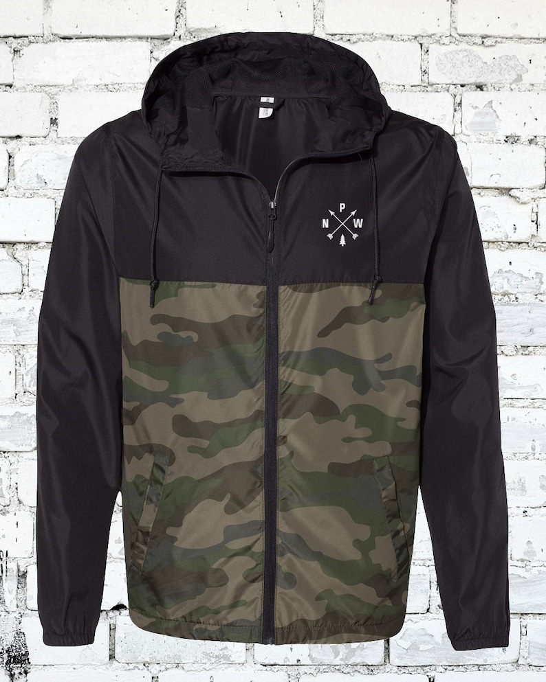 Pacific North West Compass Hooded Jacket Waterresistant Etsy