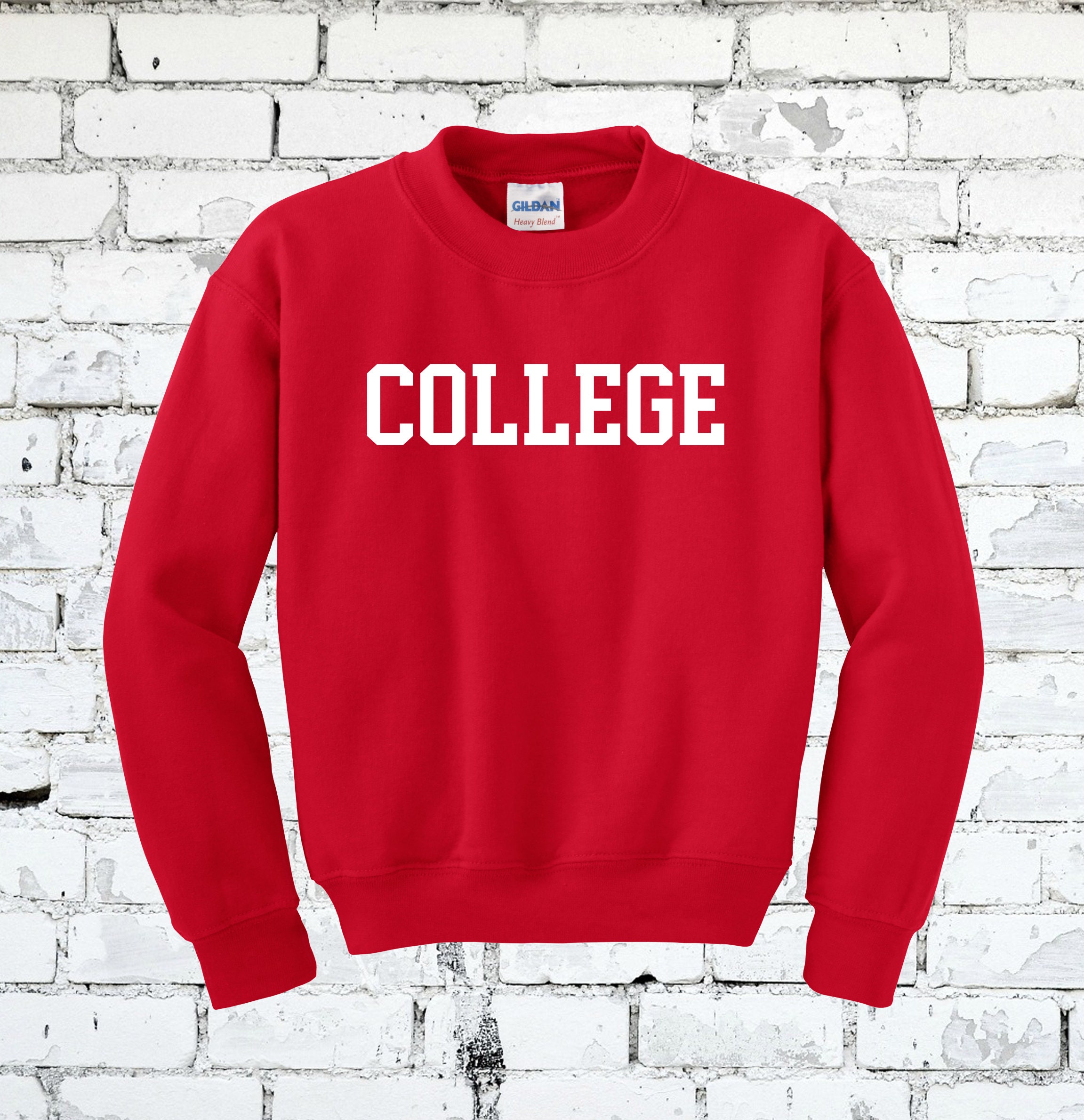COLLEGE Sweatshirt - Collegiate Sweater - All Colors - All Sizes