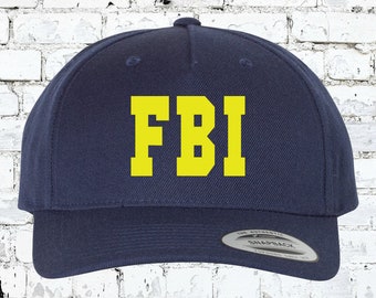 FBI Agent Snap Back Hat - Field Agent Cap - Realistic Costume Addition - Customizable Federal Bureau of Investigation Headwear