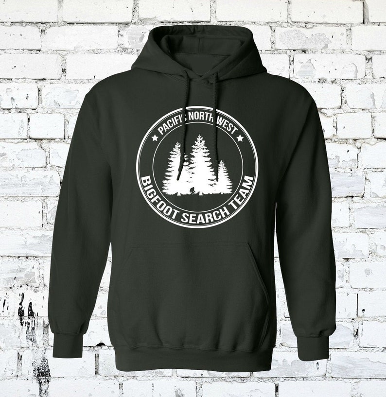 Pacific Northwest Official Bigfoot Search Team Hoodie SASQUATCH Search Team Pullover All Colors and Sizes Adult and Youth image 1