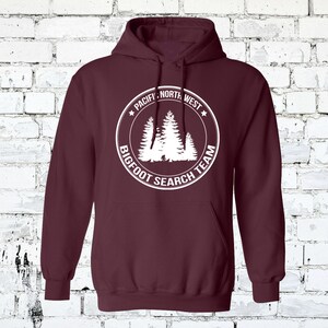 Pacific Northwest Official Bigfoot Search Team Hoodie SASQUATCH Search Team Pullover All Colors and Sizes Adult and Youth image 5