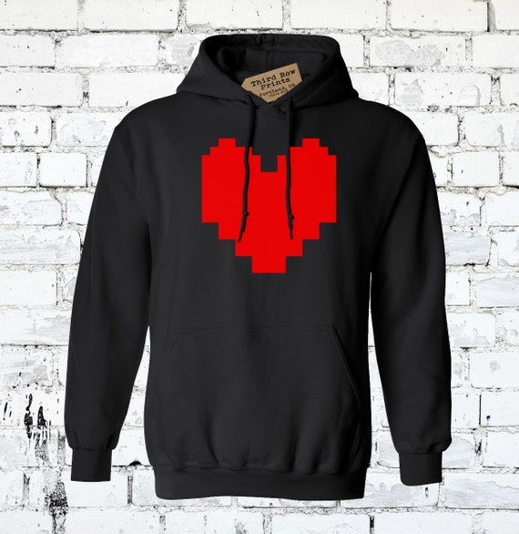 Pixelated Heart Hoodies Chara Frisk Asriel Sans Fan Jumpers - Etsy ...