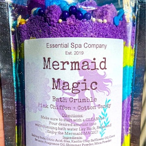 Mermaid Magic Bath Crumble - Gifts For Kids - Bath Bombs With Toy - Mermaid Bath Bomb - Mermaid Gifts-Bath Bomb Dust - Bath Fizz