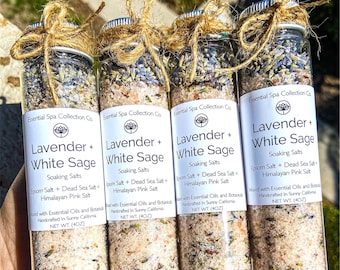 4oz Lavender Bath Salt Tube|Bath Salts|Soaking Salts|Natural Bath Soak|Bridesmaid Gifts|Bridal Shower Favors|Lavender Bath Soak
