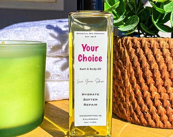 Hydrating Bath & Body Oil - Aromatherapy Skin Moisturizer (4 oz)