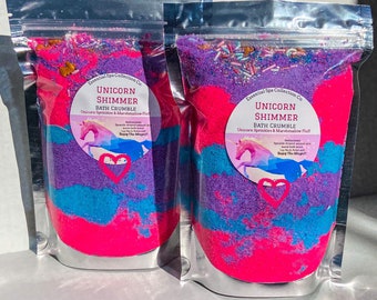 16oz/1lb Unicorn Shimmer Bath Crumble-Gifts For Kids-Bath Gifts For Her-Bath Gift Ideas-Bath Bombs For Kids-Stocking Stuffers-Christmas Gift