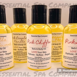 2oz Bakery and Drink Scented Moisturizing Bath and Body Oil-Over 30 scents to choose from-Gifts For Her-Body Oil-Shower Oil-Bride Gift