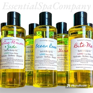 4oz Fruity Bath and Body Oil-Choose Your Scent-Bath Oil-Body Oil-Gifts For Her-Gift For Bride-Self Care Gift-Body Care-Mothers Day Gift image 1