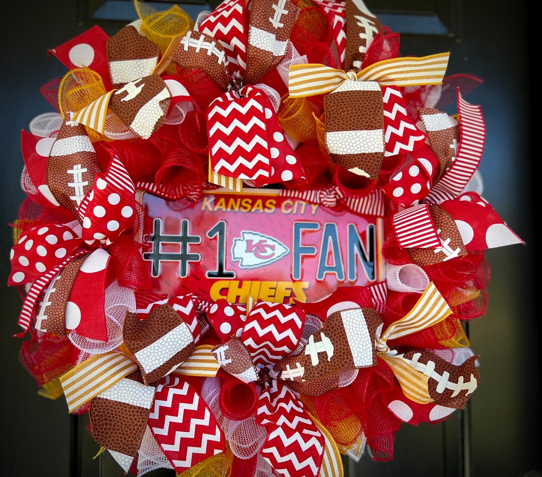 Kansas City Chiefs Wreath, Kansas City Chiefs Fan Wreath, NFL Football