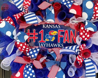 Kansas University Wreath KU Jayhawks NCAA Sports
