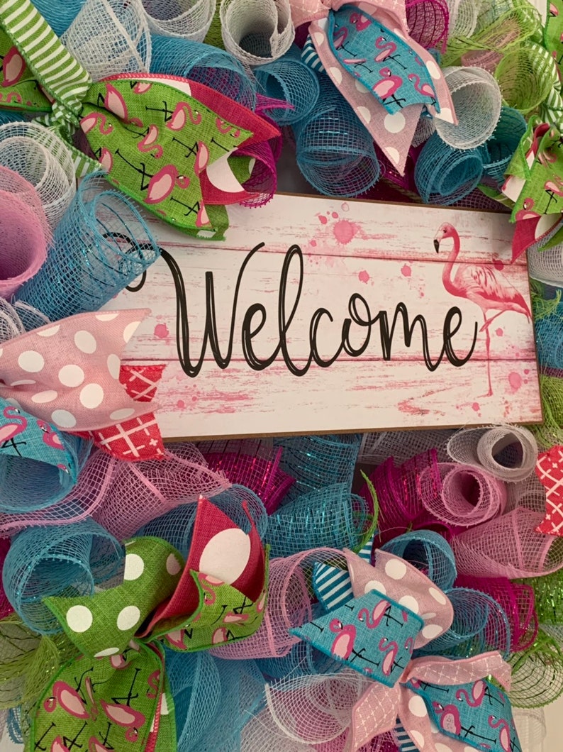 Flamingo Welcome wreathFlamingo Wreath