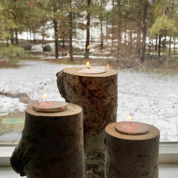 Birch Candle Holder Etsy