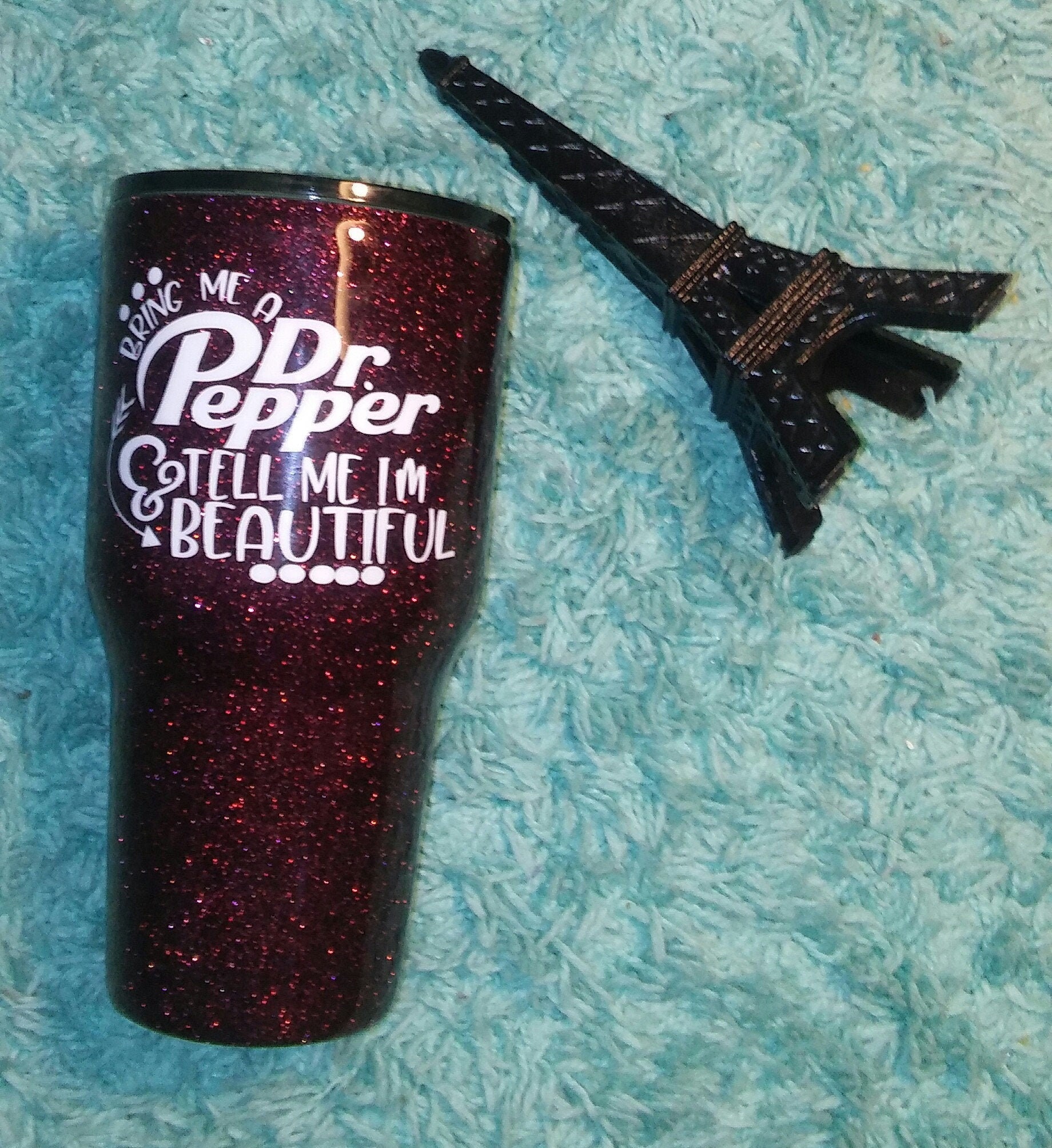 Dr. Pepper Tumbler/ Personalized Tumbler/ Glitter Tumbler/