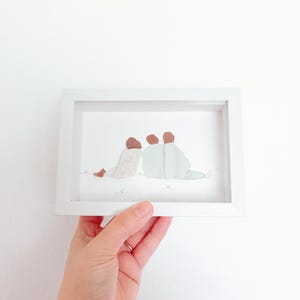 Three Friends Sea Glass/Pottery Art