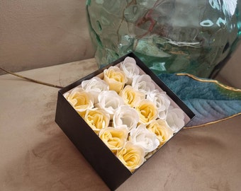 16 Rose Savon Décoratif Parfumé Bain Fleur Bouquet Fleur d'or Boîte Cadeau pour Anniversaire Mariage La Fête De Saint Valentin fête des mère