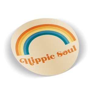 Hippie Soul Circle Bumper Sticker,70&#39;s Bumper Sticker, Bumper sticker retro,Hippie Sticker,Hydroflask sticker,70s sticker,laptop sticker