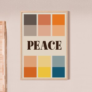 Peace Printable Wall Art, Instant Download,70's Wall Art,70's Decor,70 ...