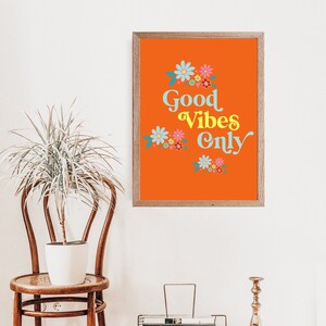 Good Vibes Only Printable Wall Art,instant Download,70's Wall Art,70's ...